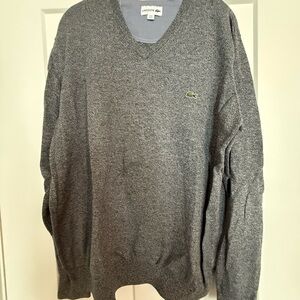 Lacoste Men's Charcoal V-Neck Sweater